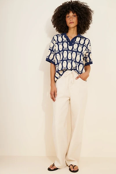 Line + Dot Jaden Drawstring Straight Leg Jeans