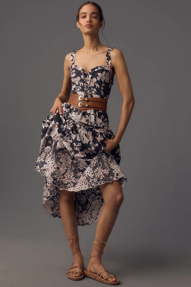 Sleeveless Sweetheart A-Line Midi Dress