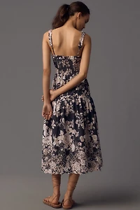 Sleeveless Sweetheart A-Line Midi Dress