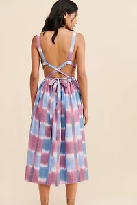Deep-V Midi Dress