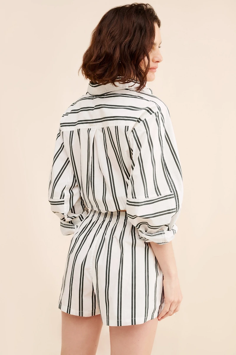 Mikoh Paseo Striped Cotton Shorts