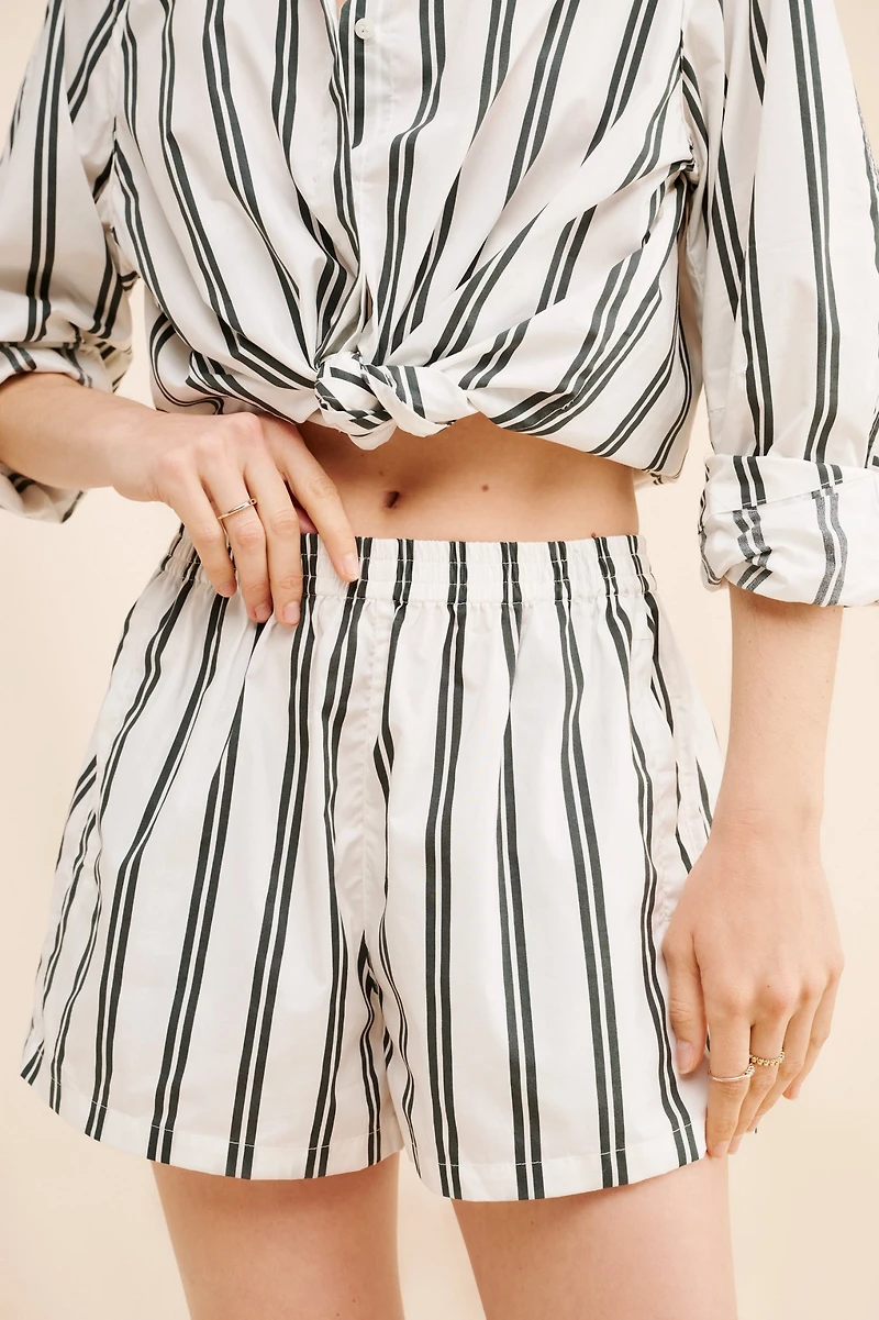 Mikoh Paseo Striped Cotton Shorts