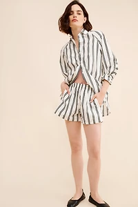 Mikoh Paseo Striped Cotton Shorts