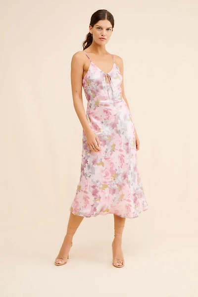 If By Sea Metallic Floral Slip Dress