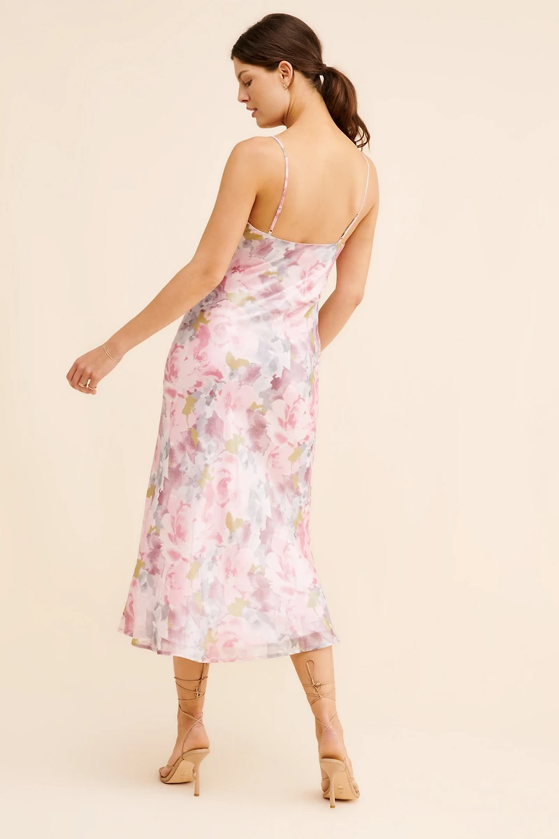 If By Sea Metallic Floral Slip Dress