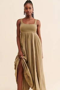 Mare Pleated Maxi Twofer Dress