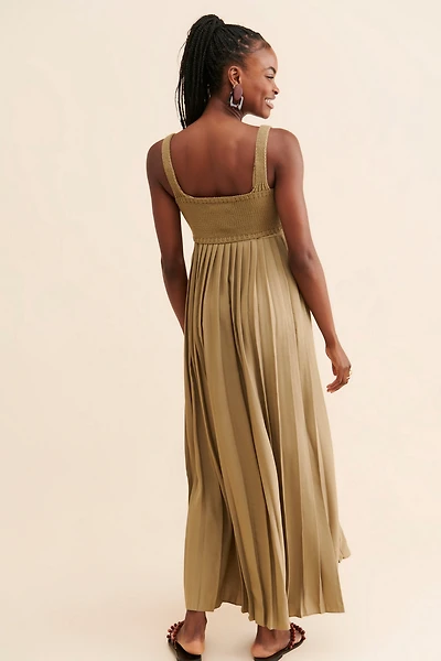 Mare Pleated Maxi Twofer Dress