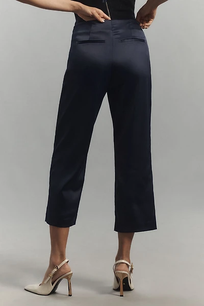 Silky Tapered Cropped Trousers