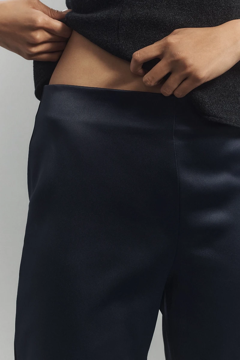 Silky Tapered Cropped Trousers