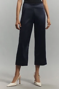 Silky Tapered Cropped Trousers