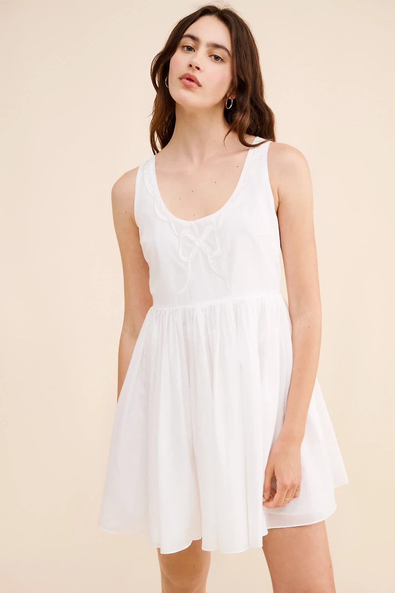 Rachel Antonoff Eliana Bow Appliqué Mini Dress
