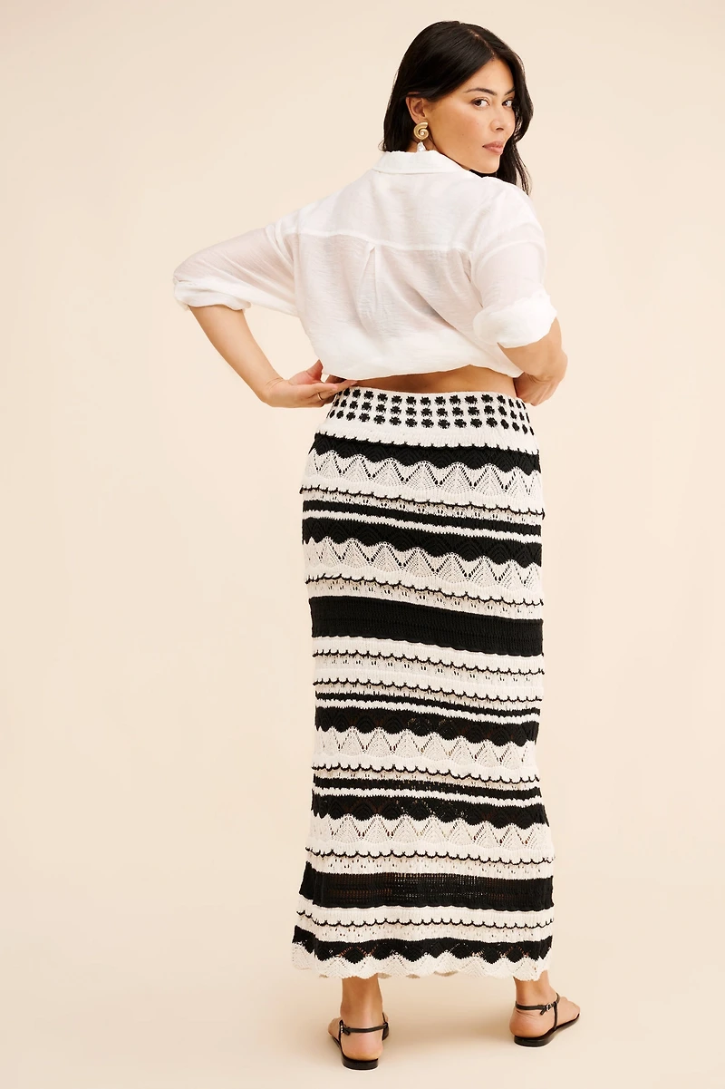 Contrast Sweater Skirt