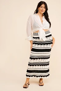 Contrast Sweater Skirt