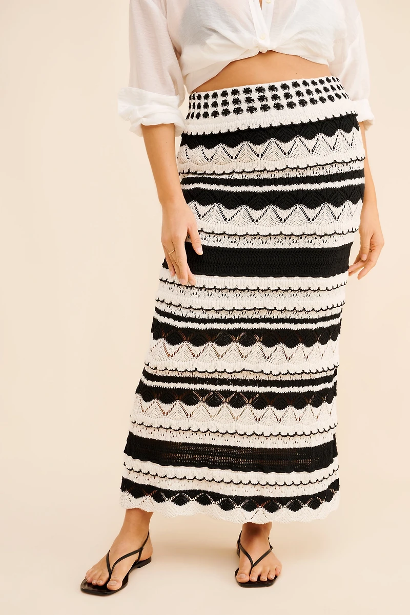 Contrast Sweater Skirt