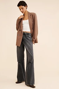 Good American Ease Relaxed Distressed Jeans