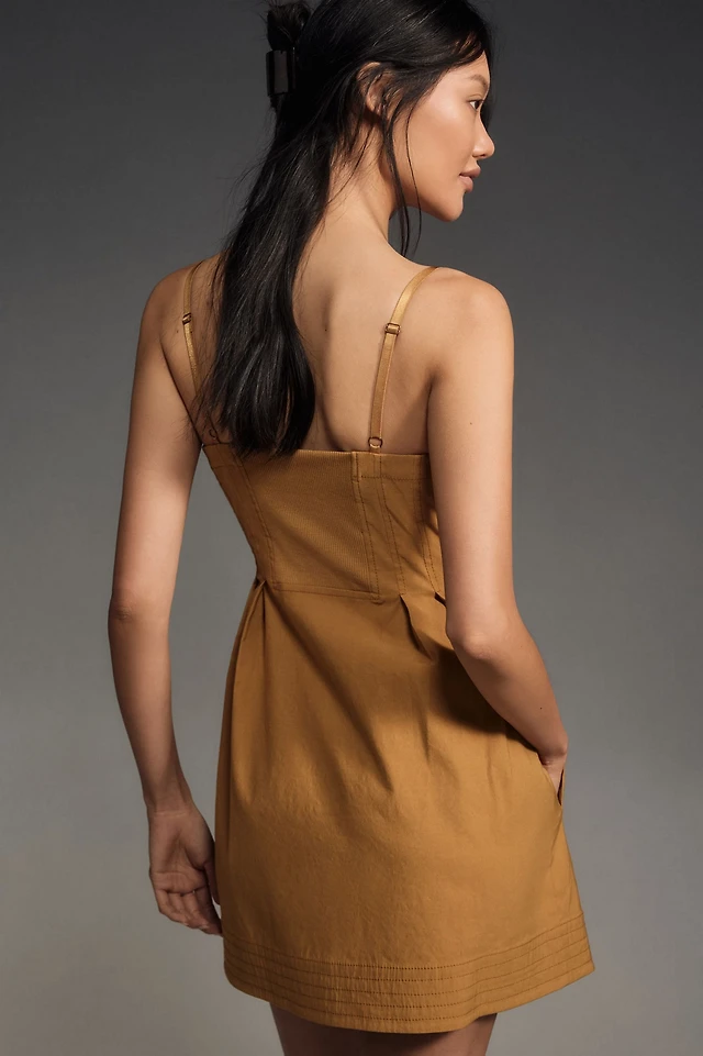 pilcro faux leather short-sleeve zip-front mini dress Pilcro Keira Faux-Leather Mini Dress