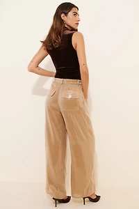 Hutch Wide-Leg Sequin Pants