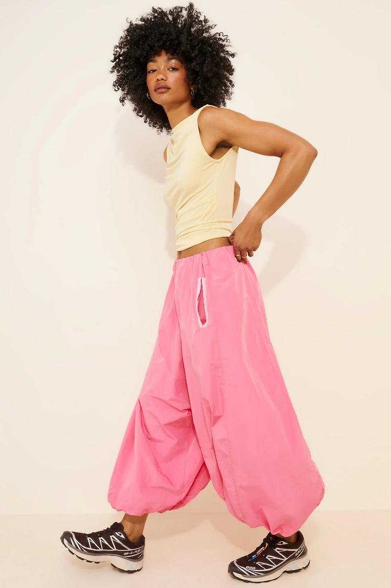 Maeve Bubble-Leg High-Rise Chino Pants