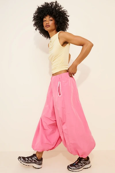 Maeve Bubble-Leg High-Rise Chino Pants