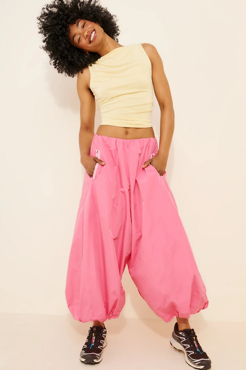 Maeve Bubble-Leg High-Rise Chino Pants