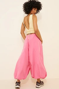 Maeve Bubble-Leg High-Rise Chino Pants