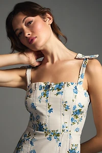 Floral Shoulder-Tie Dress