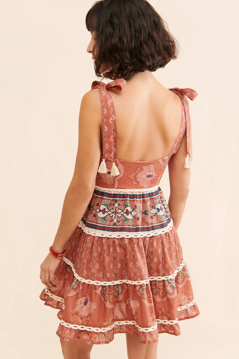 Especia Tie Strap Babydoll Mini Dress