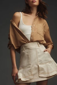 Pilcro Kick Flare Mini Skirt