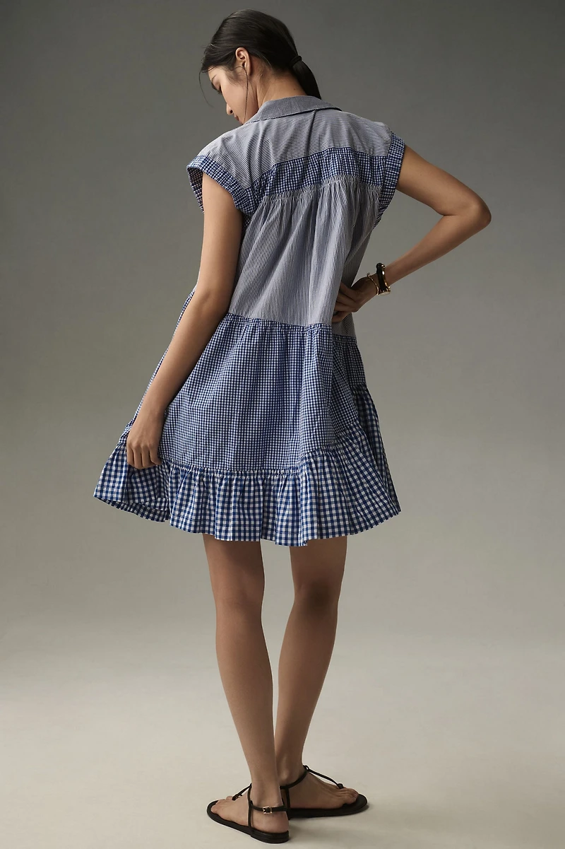 Short-Sleeve Tunic Mini Dress