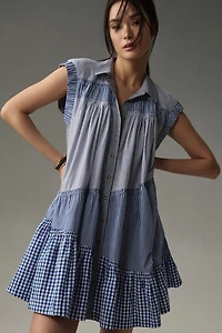 Short-Sleeve Tunic Mini Dress