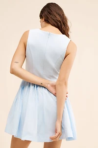 BHLDN Jemma Scoop-Neck Fit & Flare Mini Dress