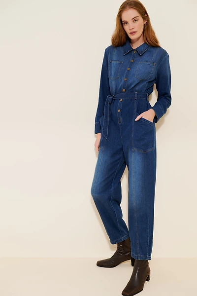 Pilcro Relaxed Denim Utility Jumpsuit