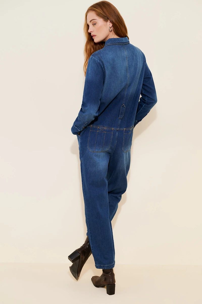 Pilcro Relaxed Denim Utility Jumpsuit