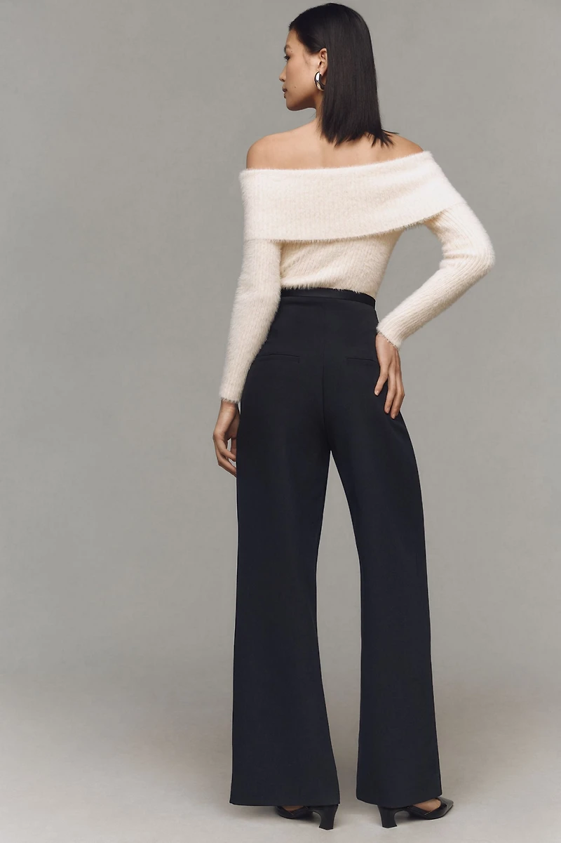 Corset Bow Pleated Wide-Leg Pants