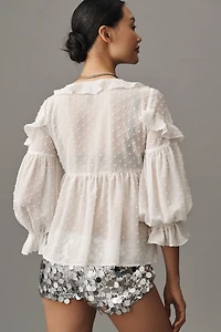 Ruffled Sheer Boho Blouse