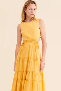 Moon River Tiered Cutout Maxi Dress
