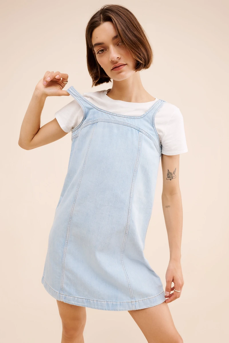 Madewell Sleeveless Denim Shift Mini Dress