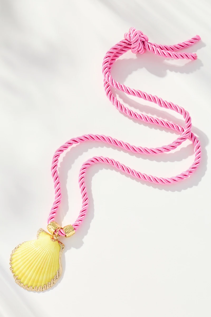 Logan Tay Pink Rope Shell Necklace
