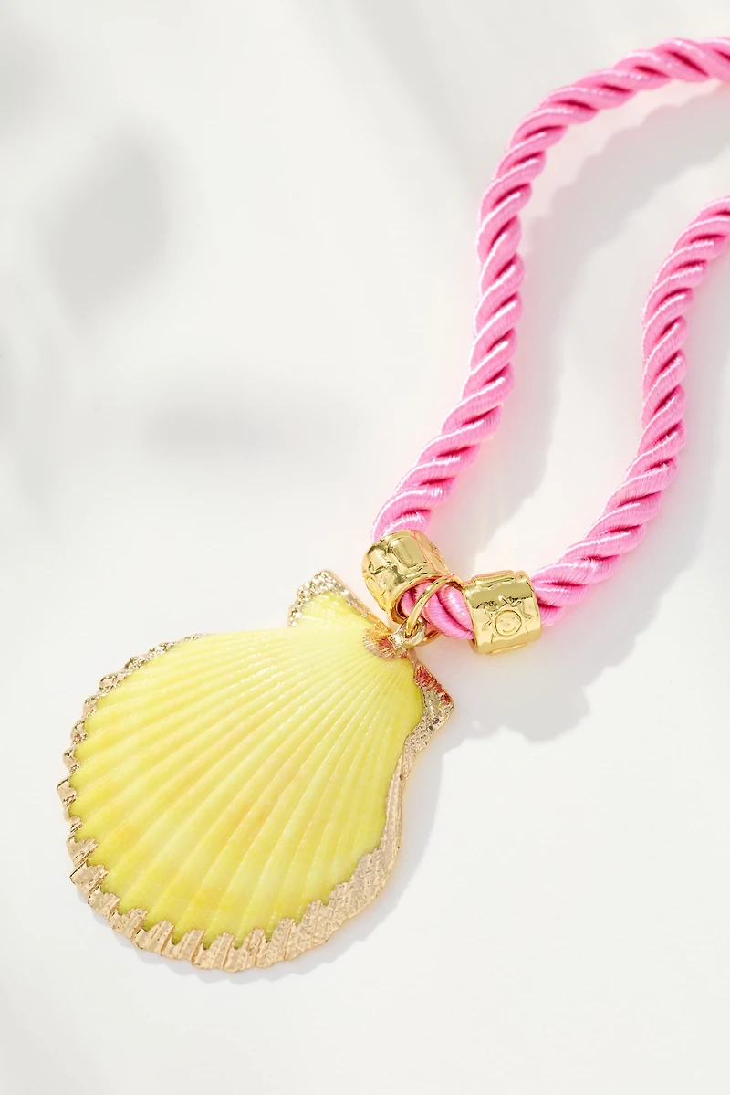 Logan Tay Pink Rope Shell Necklace