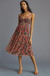 Halter Mesh Midi Dress
