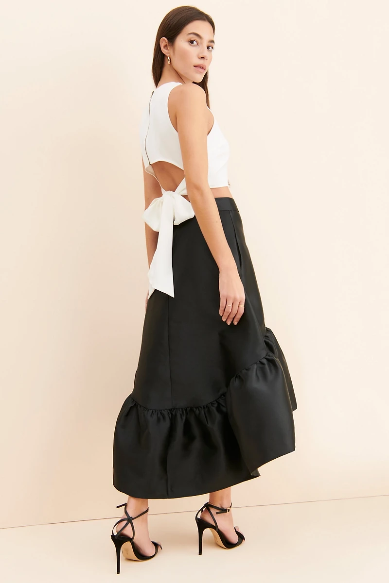 Mare Serene Formal Flounced Maxi Skirt