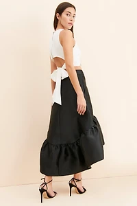 Mare Serene Formal Flounced Maxi Skirt
