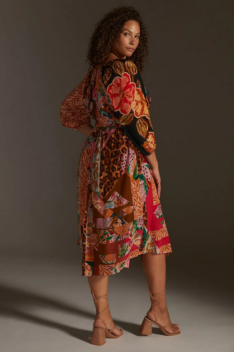 Geisha Designs Collage Midi Dress