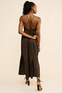 Rope Deco Asymmetrical Maxi Dress