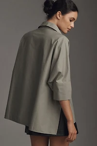 Button-Sleeve Blouse