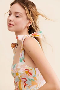 Kachel Tie-Strap Linen Dress