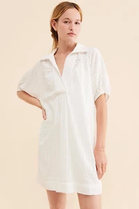 V-Neck Tiered-Sleeve Tunic Dress