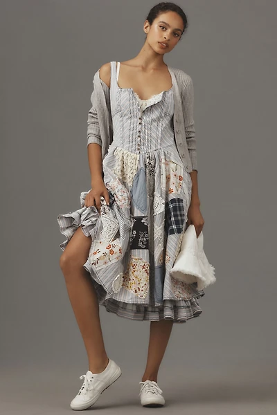Pilcro Scoop-Neck Drop-Waist Midi Dress