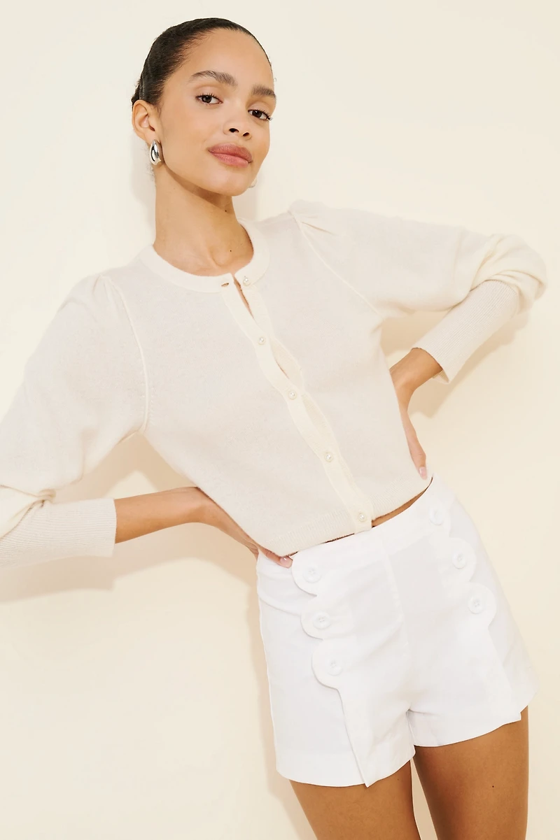 Maeve High-Rise Scallop Shorts