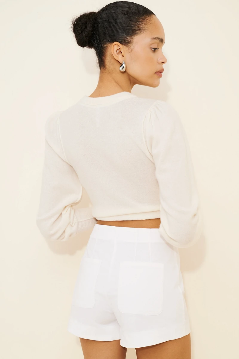 Maeve High-Rise Scallop Shorts